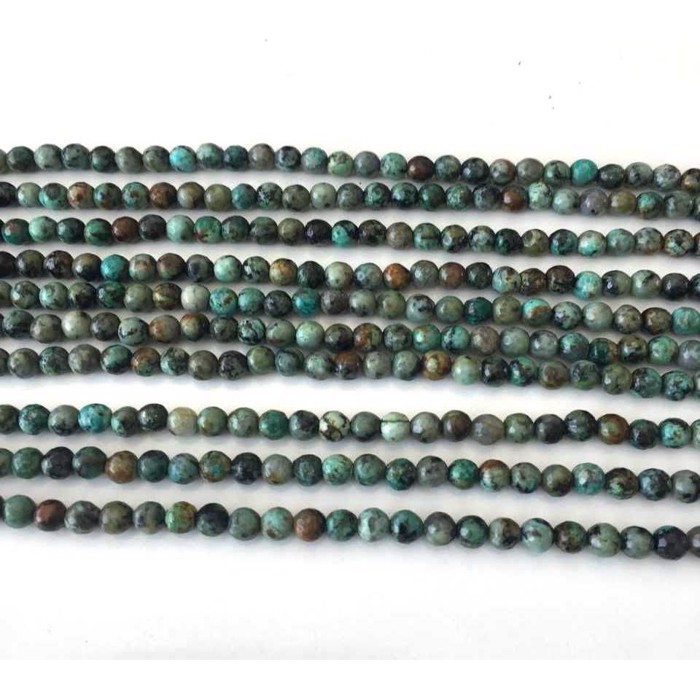Afrikansk turkis, facet 6 mm, 1/1 streng